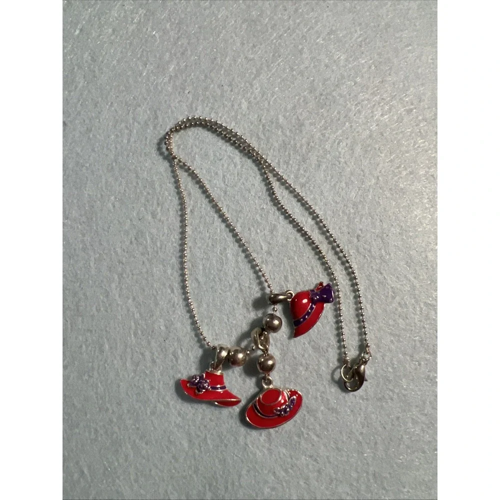 Red Hat Society Ladies Necklace lot‎ Charms Dangle Red/Purple